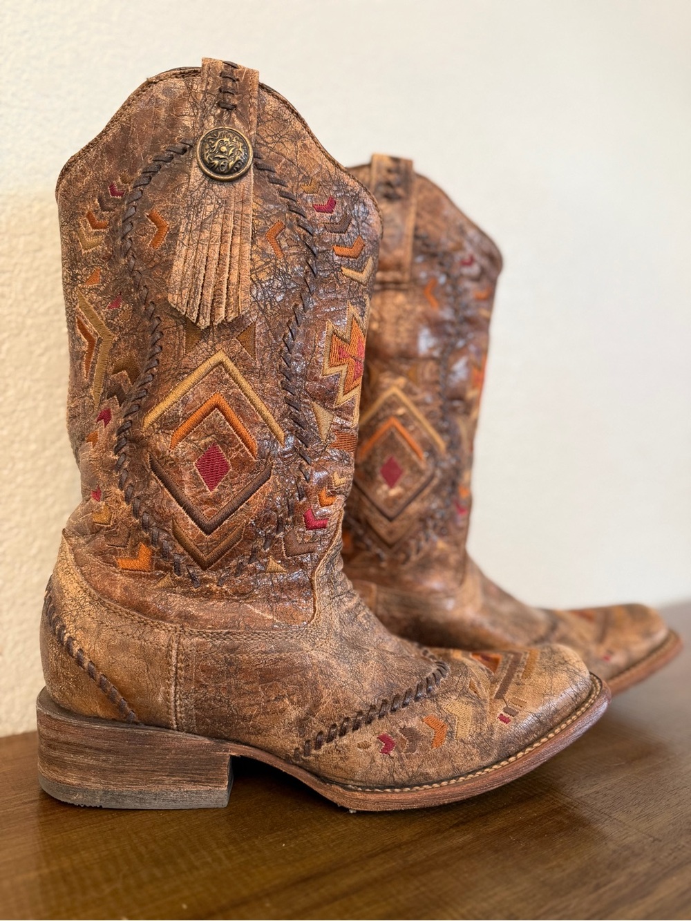 Corral Brown Embroidered Western Cowboy Boots - Women